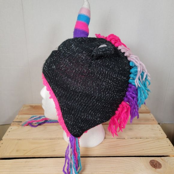 Capelli New York Rainbow Unicorn Silver Star Knit Hat - Picture 2 of 6